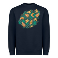 Navy christmas gingerbread cookies patch Heavyweight Sweatshirt - BundleAndBundleShop