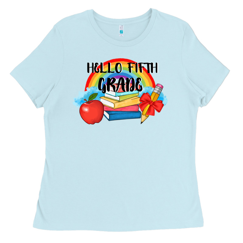 Back To School Hello Fifth Grade 3200x2400 Ladies Tee by AdoDesignShop | Teevron
