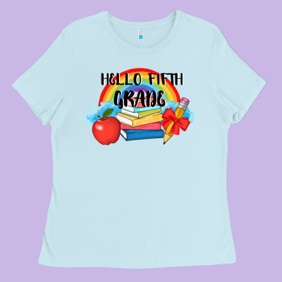 Back To School Hello Fifth Grade 3200x2400 Ladies Tee Designed By Adodesignshop
