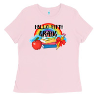 Bubblegum Pink back to school hello fifth grade 3200x2400 Ladies Tee - AdoDesignShop