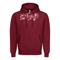 Burgundy carhartt cow valentines day Zipper Hoodie - MaliasSmallBusiness