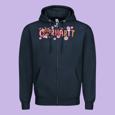 Carhartt Cow Valentines Day Zipper Hoodie Designed By Maliassmallbusiness