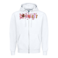 White carhartt cow valentines day Zipper Hoodie - MaliasSmallBusiness