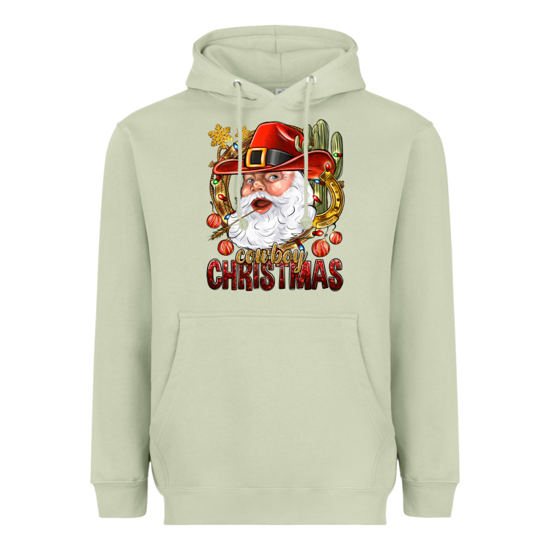 Cowboy Christmas Santa Heavyweight Hoodie by BundleAndBundleShop | Teevron