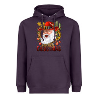 Plum Cowboy Christmas Santa Heavyweight Hoodie - BundleAndBundleShop