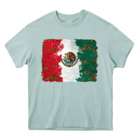 Arona Mexican Flag With Leopard Heavy Core Tee - RanaPortraitStore