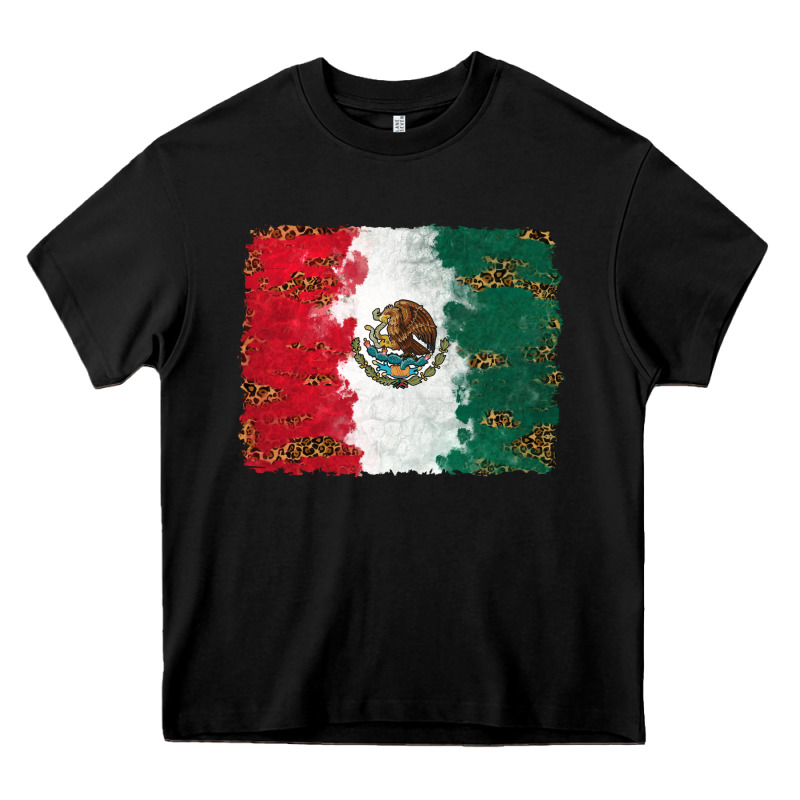 Mexican Flag With Leopard Heavy Core Tee by RanaPortraitStore | Teevron