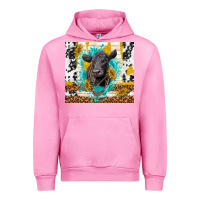 Fuchsia Pink black angus Urban Hoodie - TumblerDesignByShophia