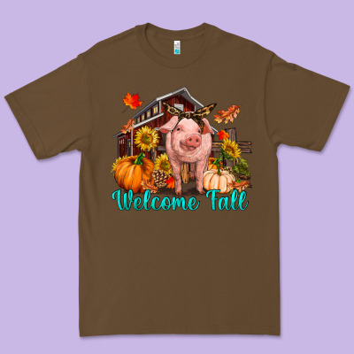 Premium Tee Welcome fall pig