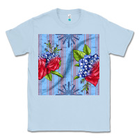 Dusty Blue patriotic rose Classic Tee - BundleAndBundleShop