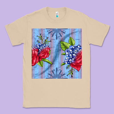 Patriotic Rose Classic Tee Designed By Bundleandbundleshop