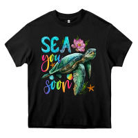 Black sea you soon with sea turtle Heavy Core Tee - Artiststas