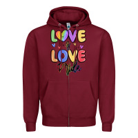 Burgundy love is love pride Zipper Hoodie - MaliasSmallBusiness