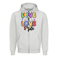 Dove Grey love is love pride Zipper Hoodie - MaliasSmallBusiness