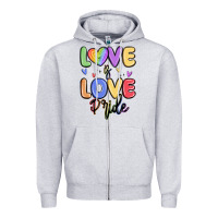 Heather Grey love is love pride Zipper Hoodie - MaliasSmallBusiness