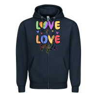 Navy love is love pride Zipper Hoodie - MaliasSmallBusiness