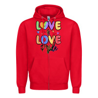 Red love is love pride Zipper Hoodie - MaliasSmallBusiness