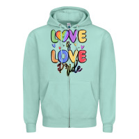 Seafoam love is love pride Zipper Hoodie - MaliasSmallBusiness
