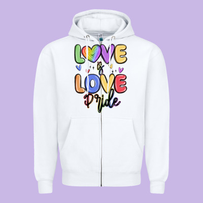 Love Is Love Pride Zipper Hoodie Designed By Maliassmallbusiness