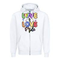 White love is love pride Zipper Hoodie - MaliasSmallBusiness