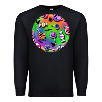 Black halloween round earrings 4 Premium Sweatshirt - BundleAndBundleShop