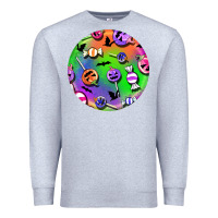 Heather Grey halloween round earrings 4 Premium Sweatshirt - BundleAndBundleShop