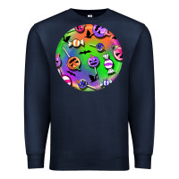 Navy halloween round earrings 4 Premium Sweatshirt - BundleAndBundleShop