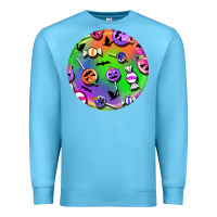 Ocean Blue halloween round earrings 4 Premium Sweatshirt - BundleAndBundleShop