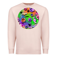 Pale Pink halloween round earrings 4 Premium Sweatshirt - BundleAndBundleShop