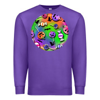 Purple halloween round earrings 4 Premium Sweatshirt - BundleAndBundleShop