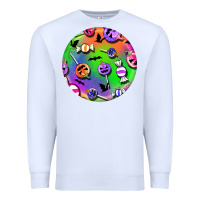White halloween round earrings 4 Premium Sweatshirt - BundleAndBundleShop