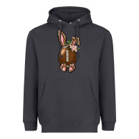 Smoke American Football Easter Bunny Heavyweight Hoodie - BundleAndBundleShop