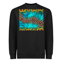 Black leopard turquoise sunflower Heavyweight Sweatshirt - JahusDesignShop