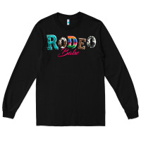 Black rodeo babe turquoise serape cowhide leopard Long Sleeve Tee - Artiststas