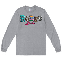 Heather Grey rodeo babe turquoise serape cowhide leopard Long Sleeve Tee - Artiststas