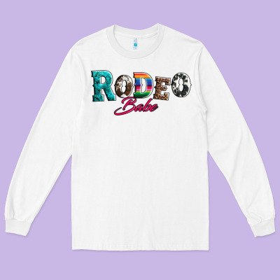 Rodeo Babe Turquoise Serape Cowhide Leopard Long Sleeve Tee Designed By Artiststas