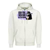 Oatmeal Heather coffee because murder is wrong Zipper Hoodie - MaliasSmallBusiness