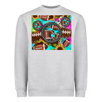 Heather Grey football tie dye gemstone sunflower Heavyweight Sweatshirt - JahusDesignShop