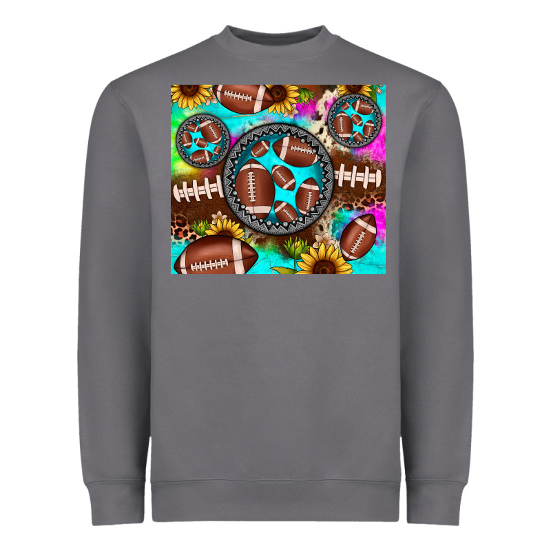 Football Tie Dye Gemstone Sunflower Heavyweight Sweatshirt by JahusDesignShop | Teevron