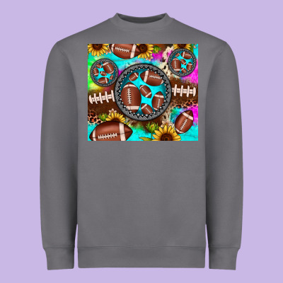 Football Tie Dye Gemstone Sunflower Heavyweight Sweatshirt Designed By Jahusdesignshop