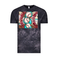 Cloud Black baseball leopard cowhide turquoise Vintage Tee - JahusDesignShop