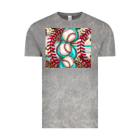 Cloud Rock baseball leopard cowhide turquoise Vintage Tee - JahusDesignShop