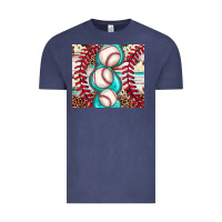 Vintage Denim baseball leopard cowhide turquoise Vintage Tee - JahusDesignShop