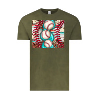 Vintage Olive baseball leopard cowhide turquoise Vintage Tee - JahusDesignShop