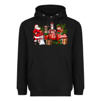 Santa Snowman Reindeer Penguin Elf Christmas Truck Heavyweight Hoodie | Teevron