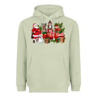 Matcha Santa Snowman Reindeer Penguin Elf Christmas Truck Heavyweight Hoodie - BundleAndBundleShop
