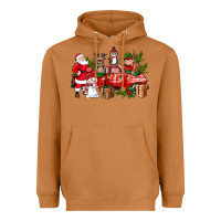 Meerkat Santa Snowman Reindeer Penguin Elf Christmas Truck Heavyweight Hoodie - BundleAndBundleShop