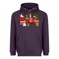 Plum Santa Snowman Reindeer Penguin Elf Christmas Truck Heavyweight Hoodie - BundleAndBundleShop