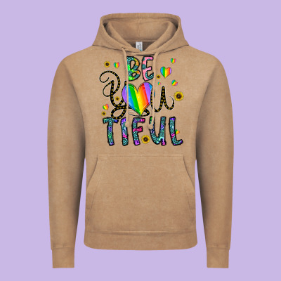 Be You Tiful Vintage Hoodie Designed By Cowhidedigitalart