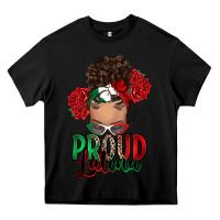 Black Proud Latina messy bun Heavy Core Tee - RanaPortraitStore